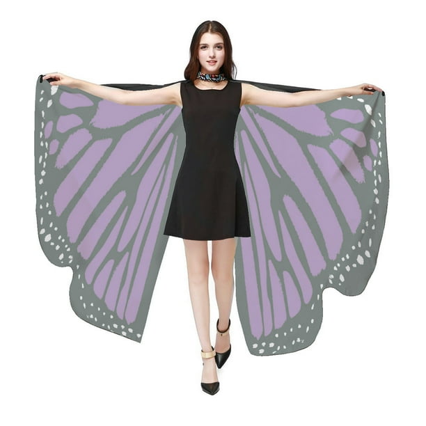 Womens Butterfly Wings Shawl Scarves Ladies Nymph Pixie Poncho Costume Accessory